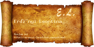Erényi Leontina névjegykártya